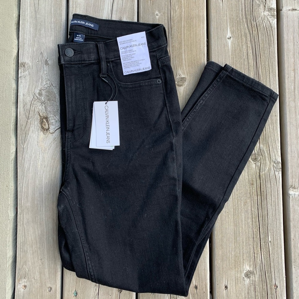 Calvin Klein High Rise Repreve Jegging Black Size 8 NWT